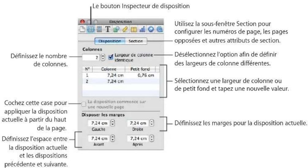 APPLE Pages 09 - Pour ouvrir l'inspecteur Disposition : - 1