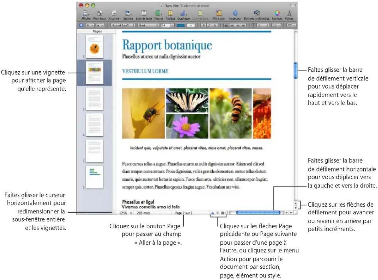 APPLE Pages 09 - Barres et flèches de défilement et vignettes - 1