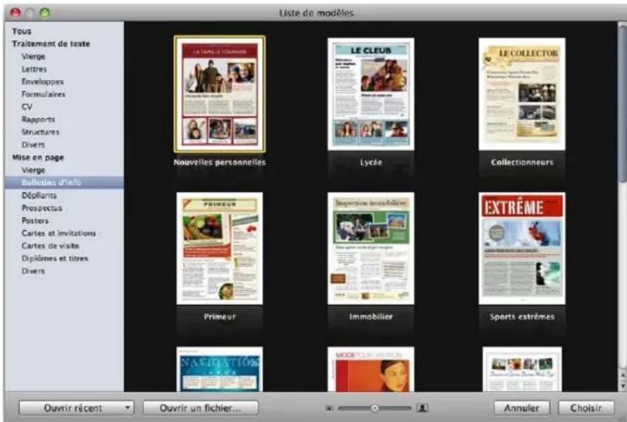 APPLE Pages 09 - Pour créer un document Pages : - 1