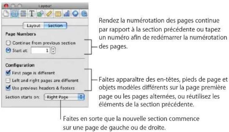 APPLE Pages 09 - Configuration d'un format unique pour la première page d'une section - 1
