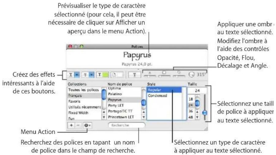 APPLE Pages 09 - La fenêtre Polices - 1