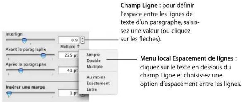 APPLE Pages 08 - Réglage de l'espace entre les lignes du texte - 1