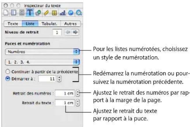APPLE Pages 08 - Pour modifier un style de liste à puces ou numérotée : - 4