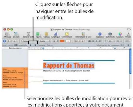 APPLE Pages 08 - Voici plusieurs façons d'accepter ou de rejeter des modifications : - 1