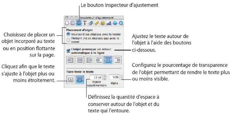 APPLE Pages 08 - Pour ouvrir l'Inspecteur d'ajustement : - 1