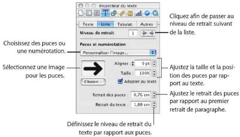 APPLE Pages 08 - Pour modifier un style de liste à puces ou numérotée : - 1