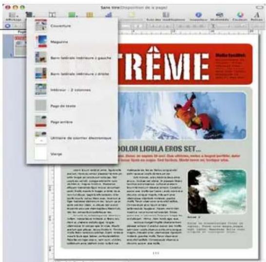 APPLE Pages 08 - Pour ajouter une nouvelle page de modèle : - 1