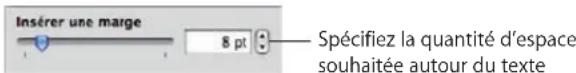 APPLE Numbers 09 - Modification de la marge interieure du texte dans des objets - 1