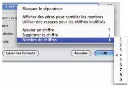 APPLE Numbers 09 - Définition de l'élément Entiers d'un format numérique personnalisé - 1