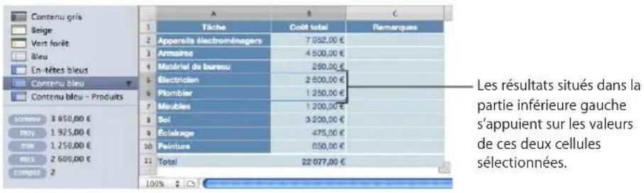 APPLE Numbers 09 - Réalisation de calculs instantanés - 1