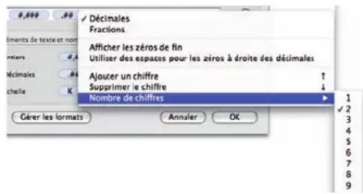 APPLE Numbers 09 - Définition de l'élement Decimales d'un format numérique personalisé - 1
