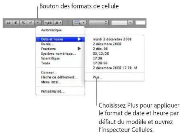 APPLE Numbers 09 - Utilisation du format Date et heures dans les cellules d'un tableau - 1