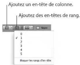 APPLE Numbers 09 - Ajout de rangs ou de colonnes d'en-tête au tableau - 1