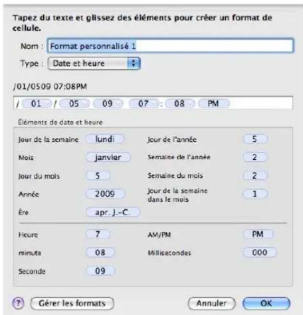 APPLE Keynote 09 - Création d'un format de Date/heure personnelisé - 1