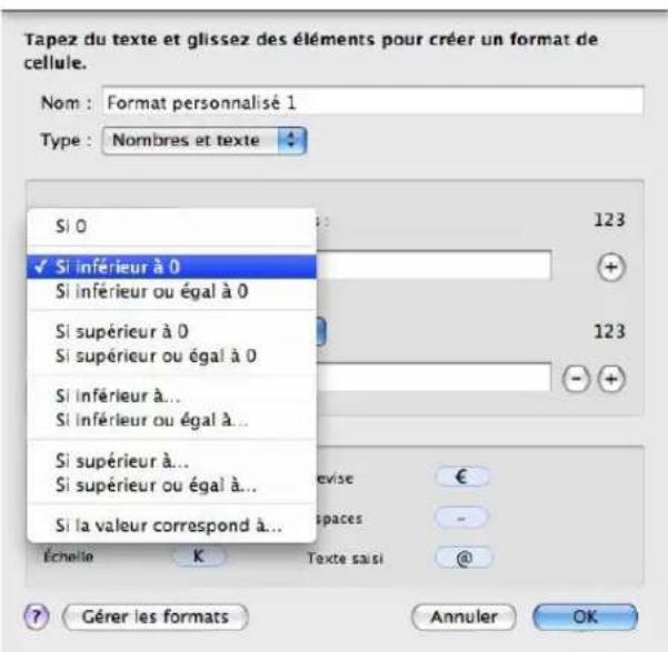 APPLE Keynote 09 - Pour creer un format numérique personnalise compontant des conditions : - 1