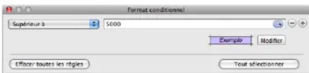 APPLE Keynote 09 - Pour configurer ou modifier des règes de mise en forme conditionnelle : - 5