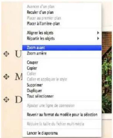 APPLE Keynote 09 - Pour ouvrir un menu contextual : - 1