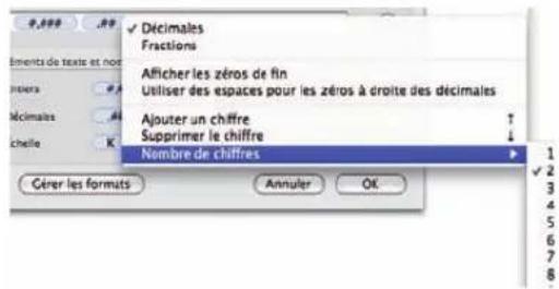 APPLE Keynote 09 - Définition de l'élément décimales d'un format numérique personnalisé - 1