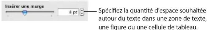 APPLE Keynote 08 - Pour définiir l'espacement entre le texte et l'intérieur d'une zone de texte, d'une figure ou d'une cellule de tableau : - 1