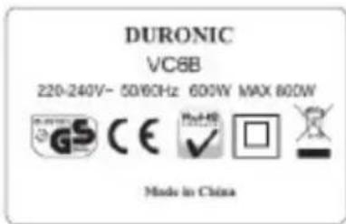 Duronic VC6B - NOTE: THESE STATEMENTS DO NOT AFFECT YOUR STATUTORY RIGHTS AS A CONSUMER - 1