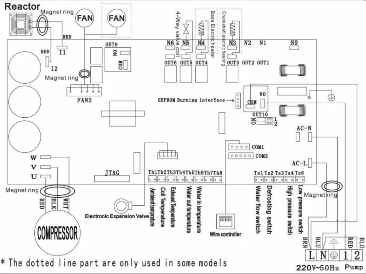 Hydro-Pro Inverter 35T - ZWEMBAD WARMTEPOMP BEDRADING SCHEMA - 1