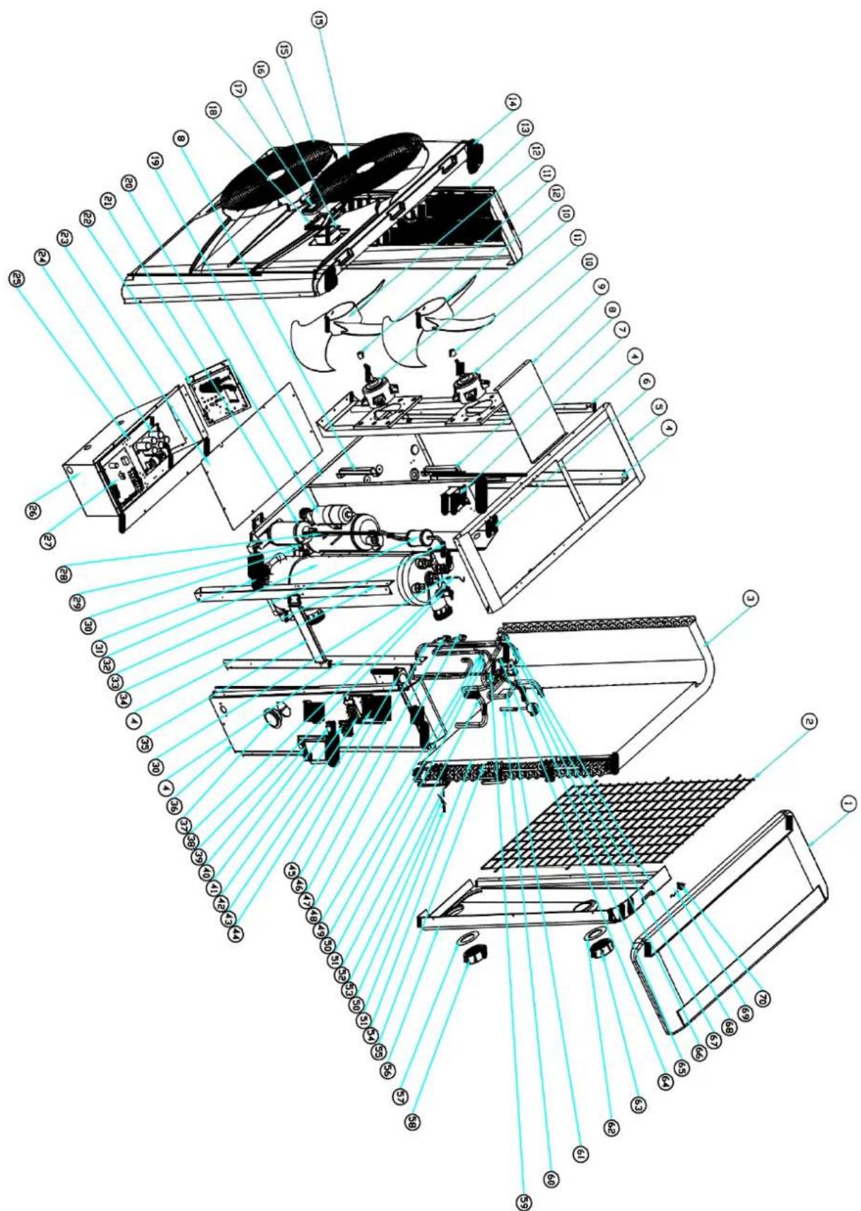Hydro-Pro Inverter 21 - 1 Explosionszeichnung Modell 7 kw - 2