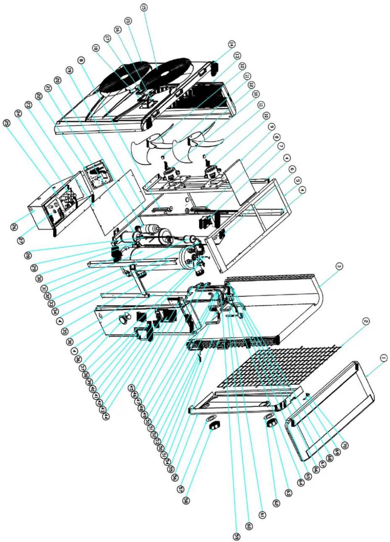 Hydro-Pro Inverter 21 - 1 Exploded Diagram Model 7 kw - 2
