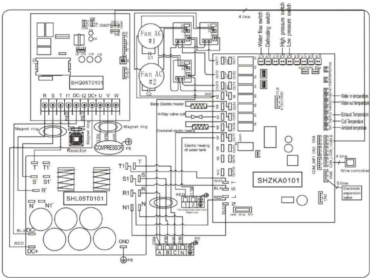 Hydro-Pro Inverter 17 - VERKABELUNGSDIAGRAMM DER SCHWIMMBECKEN-WÄRMEPUMPE - 1