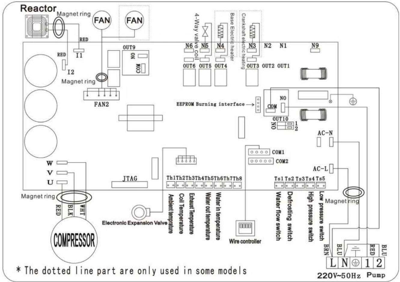 Hydro-Pro Inverter 17 - ZWEMBAD WARMTEPOMP BEDRADING SCHEMA - 1