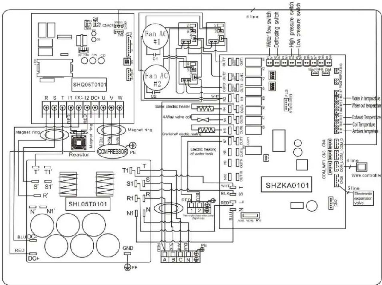 Hydro-Pro Inverter 13 - VERKABELUNGSDIAGRAMM DER SCHWIMMBECKEN-WÄRMEPUMPE - 1