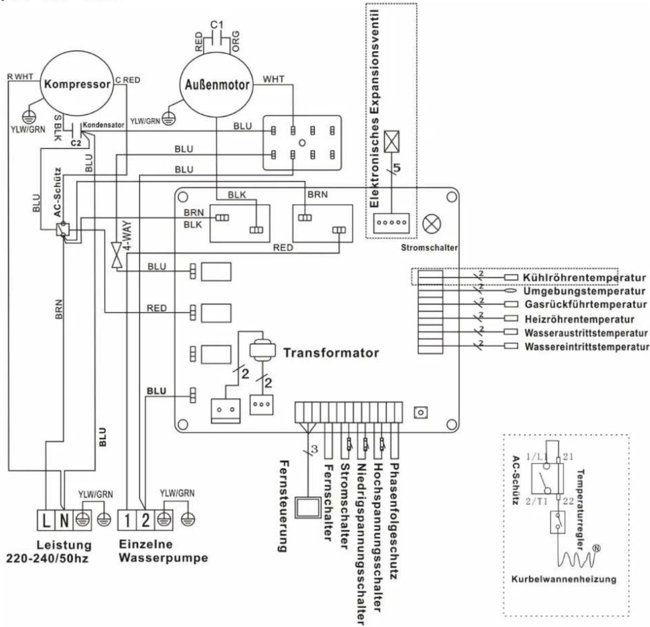 Hydro-Pro 22 - VERKABELUNGSDIAGRAMM DER SCHWIMMBECKEN-WÄRMEPUMPE - 1