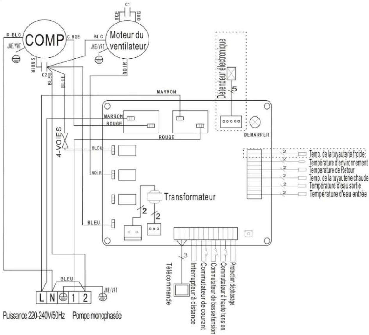 Hydro-Pro 22 - SCHEMA DE CABLAGE DE LA POMPE A CHALEUR DE PISCINE - 1