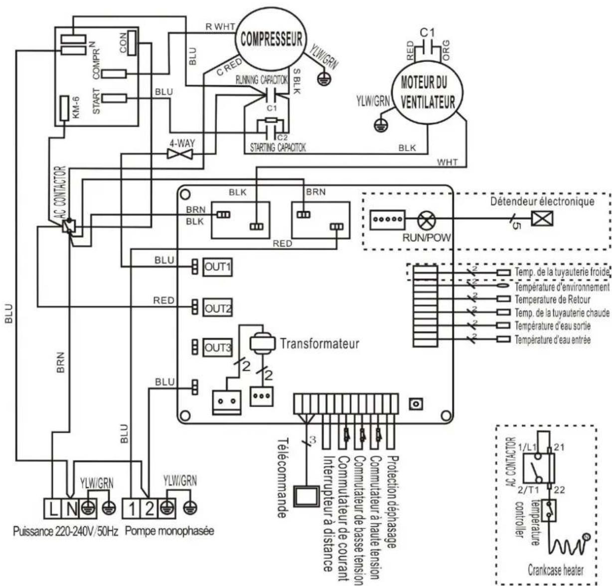 Hydro-Pro 22 - SCHEMA DE CABLAGE DE LA POMPE A CHALEUR DE PISCINE - 1