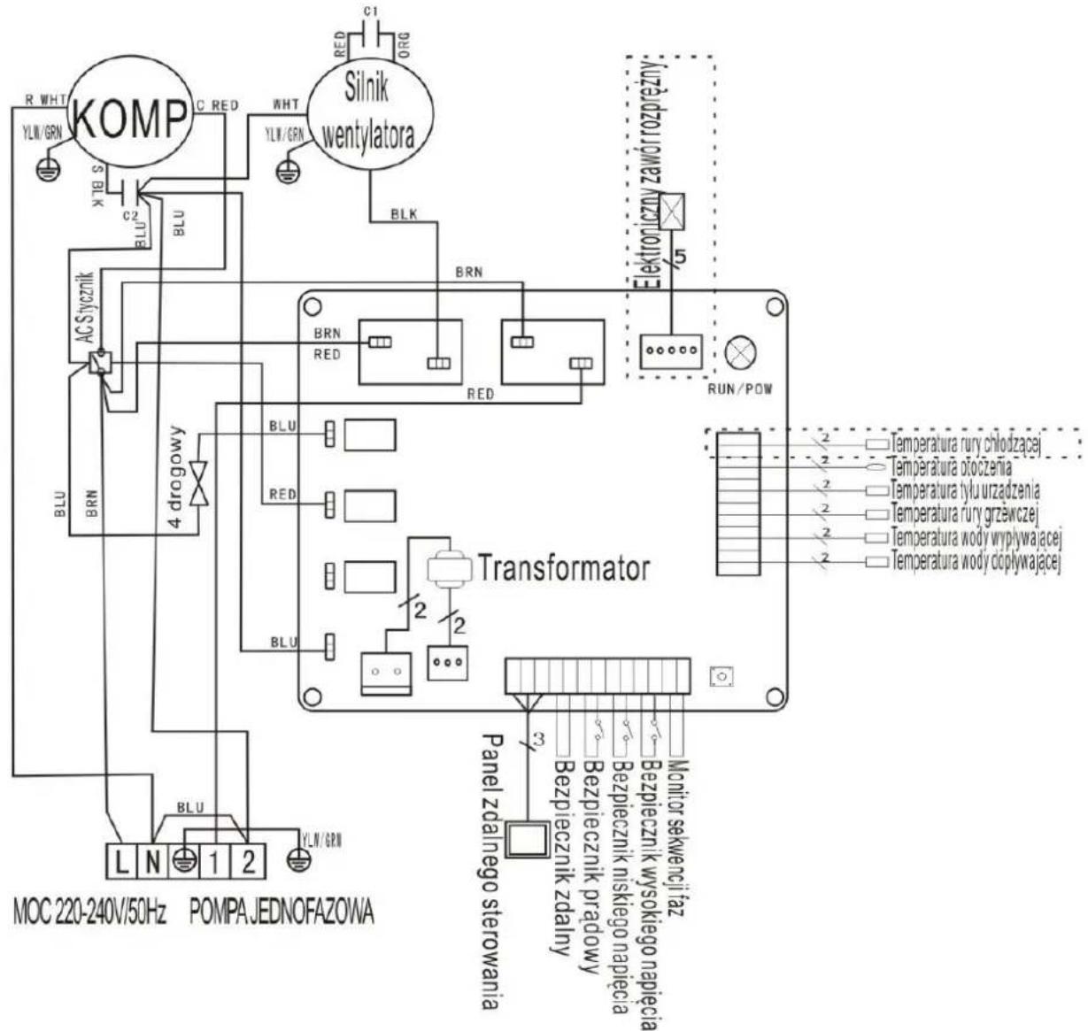 Hydro-Pro 22 - SCHEMAT OKABLOWANIA POMPY GRZEWCZEJ DO BASENOW KAPIELOWYCH - 1
