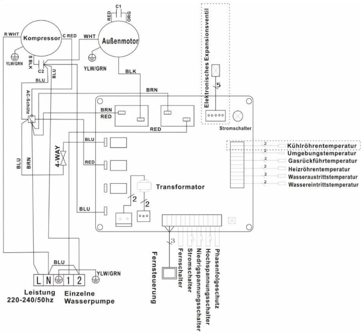 Hydro-Pro 22 - VERKABELUNGSDIAGRAMM DER SCHWIMMBECKEN-WÄRMEPUMPE - 1