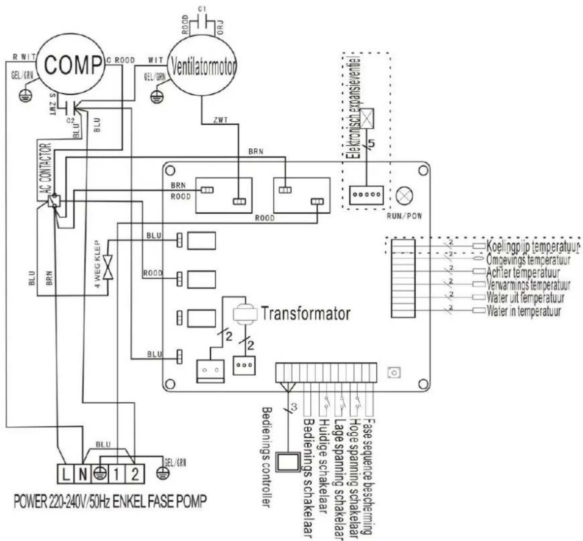 Hydro-Pro 22 - ZWEMBAD WARMTEPOMP BEDRADING SCHEMA - 1