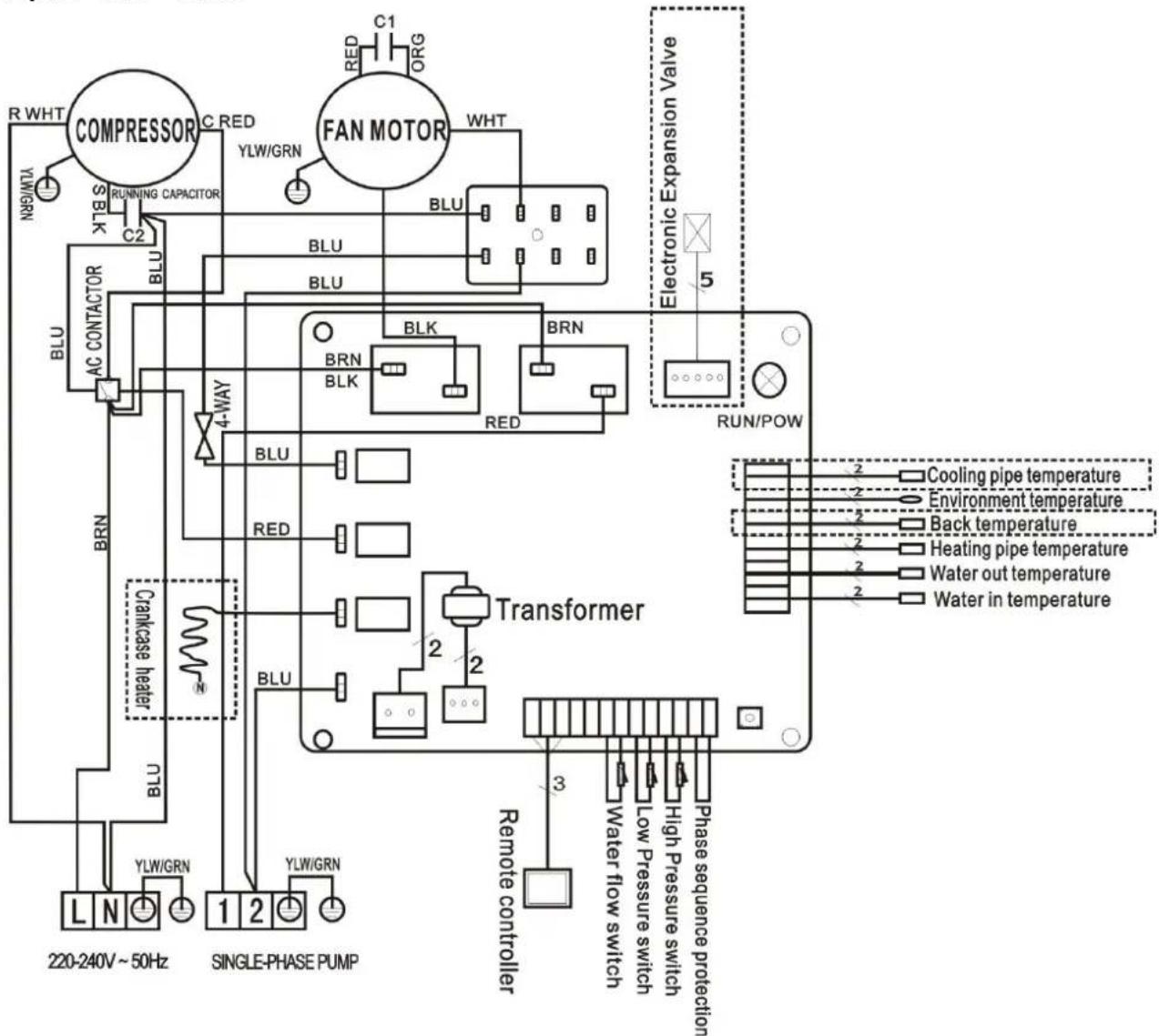 Hydro-Pro 22T - SWIMMING POOL HEAT PUMP WIRING DIADRA - 1