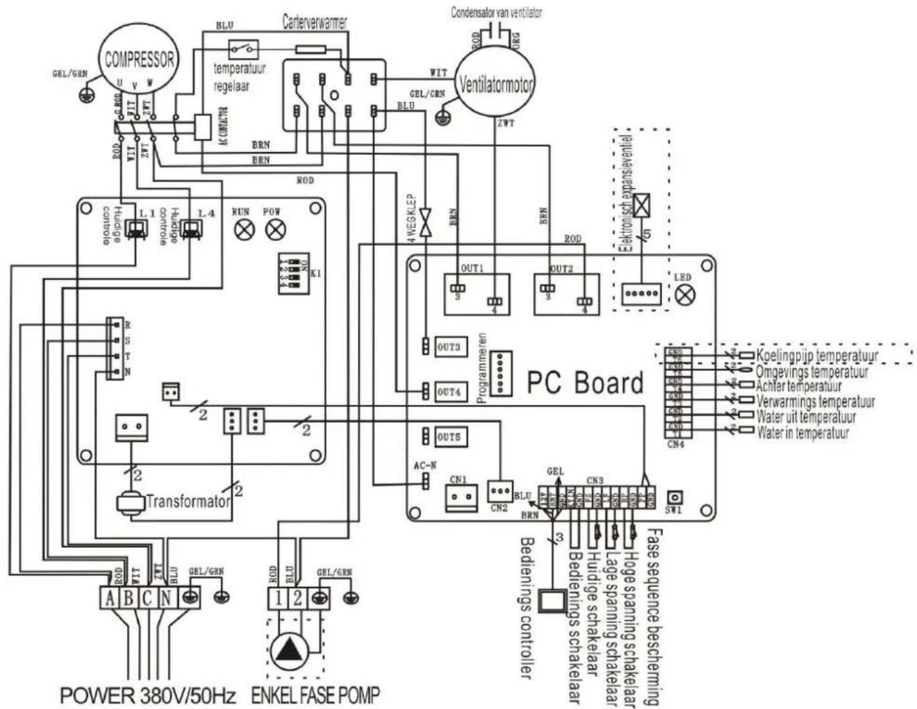 Hydro-Pro 22T - ZWEMBAD WARMTEPOMP BEDRADING SCHEMA - 1