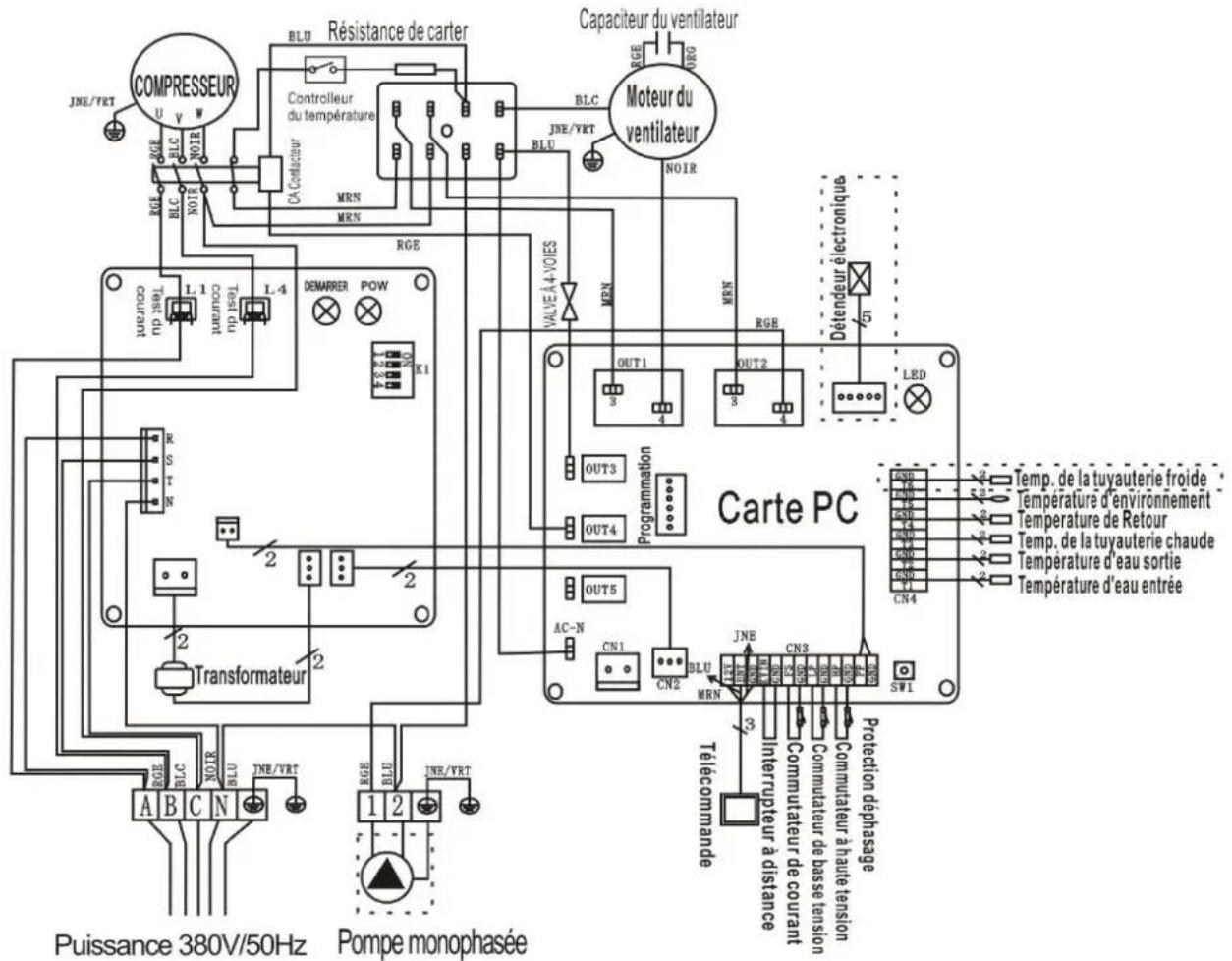 Hydro-Pro 22T - SCHEMA DE CABLAGE DE LA POMPE A CHALEUR DE PISCINE - 1