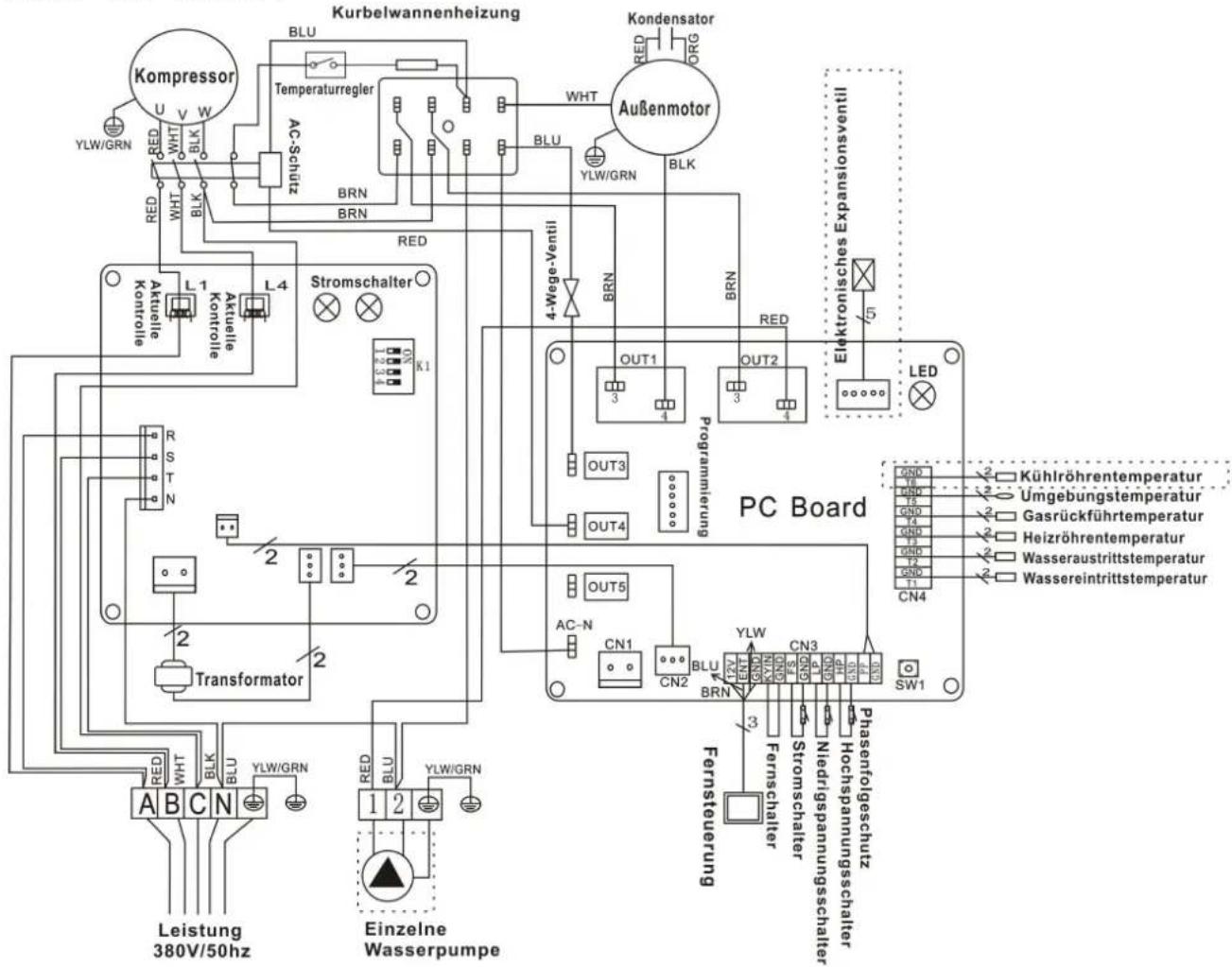 Hydro-Pro 22T - VERKABELUNGSDIAGRAMM DER SCHWIMMBECKEN-WÄRMEPUMPE - 1