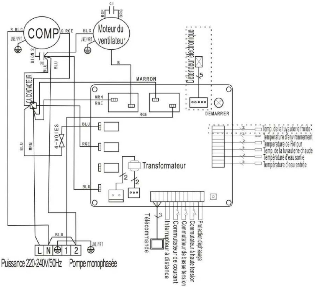 Hydro-Pro 18 - SCHEMA DE CABLAGE DE POMPE À CHALEUR DE PISCINE - 1