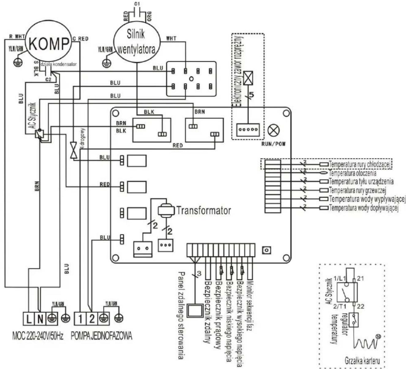 Hydro-Pro 18 - SCHEMAT OKABLOWANIA POMPY GRZEWCZEJ DO BASENOW KAPIELOWYCH - 1