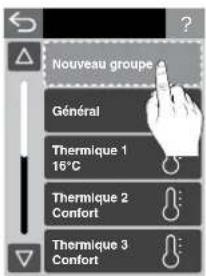 Nouveau groupe Général Thermique 1 16°C Thermique 2 Confort Thermique 3 Confort
