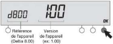 d800 100 Reference de l'appareil (Delta 8.00) Version de l'appareil (ex: 1.00) OK