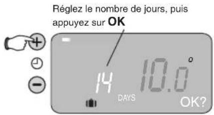 HONEYWELL Homexpert THR870B - Dérogation temporaire du programme - Vacances - 4