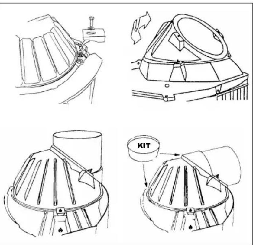 DOVRE 2400GLA - Assembly of the smoke dome and of the flue collar - 1