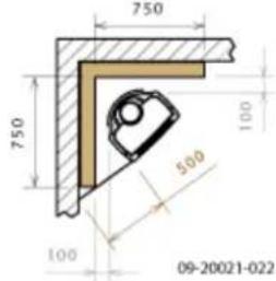 DOVRE Sense 203 - Sense - Minimum distances in millimetres for version with heat shiel - 9