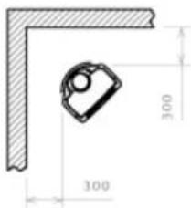 DOVRE Sense 100 - Sense - Minimum distances in millimetres for version with heat shiel - 7