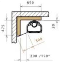 DOVRE Sense 100 - Sense - Minimum distances in millimetres for version with heat shiel - 6