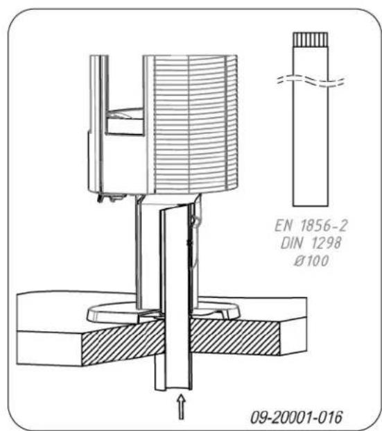 DOVRE ASTRO 4MFP - Vorbereiten des Außenluftanschlusses - 4